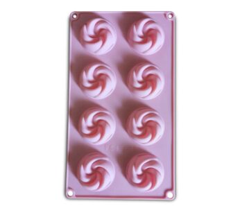 Silicone Swirl Cake Mould – 8-Cavity Mini Bundt Pan Mold, Flexible Non-Stick Bakeware for Mini Cakes, Desserts, and DIY Baking Projects