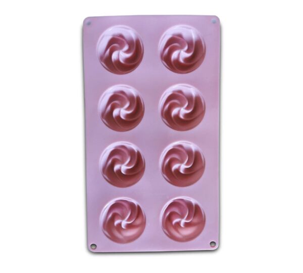 Silicone Swirl Cake Mould – 8-Cavity Mini Bundt Pan Mold, Flexible Non-Stick Bakeware for Mini Cakes, Desserts, and DIY Baking Projects - Image 2