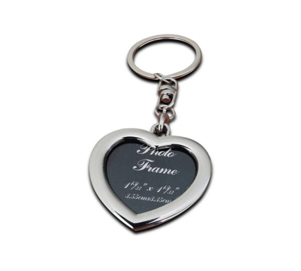 Elegant Silver Heart-Shaped Photo Frame Keychain Made of Durable Metal – Perfect Personalized Gift for Loved Ones - Image 3
