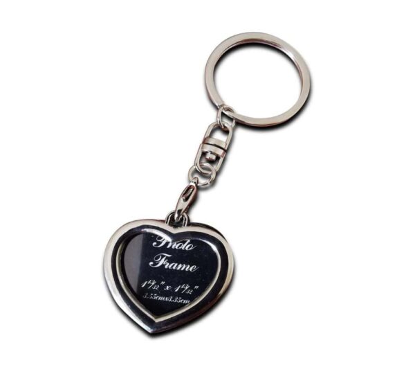 Elegant Silver Heart-Shaped Photo Frame Keychain Made of Durable Metal – Perfect Personalized Gift for Loved Ones - Image 5