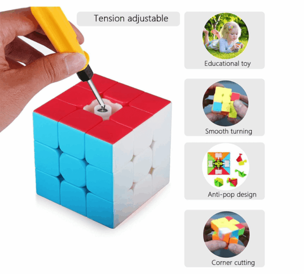 Speed Cube 3x3 Stickerless – Smooth Magic Puzzle Cube, Professional Brain Teaser Toy for Kids & Adults, Stocking Stuffer Gift - Image 3