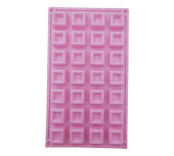 Square Cavity Silicone Mould with 28 Compartments – Flexible, Non-Stick, Food-Grade Mold for Chocolate, Candy, Jelly, Soap, and DIY Craft Projects