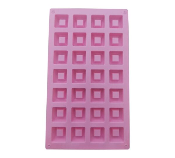 Square Cavity Silicone Mould with 28 Compartments – Flexible, Non-Stick, Food-Grade Mold for Chocolate, Candy, Jelly, Soap, and DIY Craft Projects - Image 2