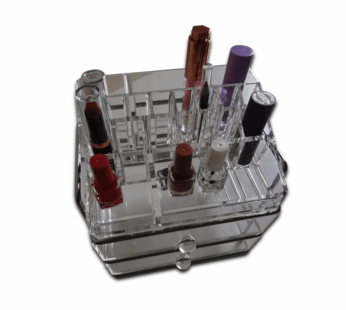 Asmiat 2-Drawer Acrylic Makeup Organizer – Clear, Stackable Vanity Storage for Cosmetics, Jewelry, Hair Clips & Skincare