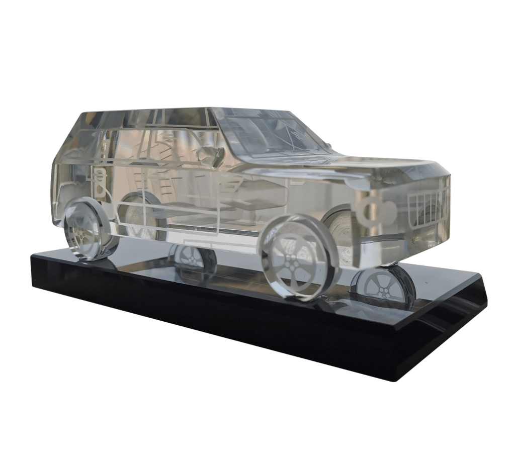 Luxury Crystal Car Model Showpiece – Premium Glass Home Décor & Souvenir Collectible
