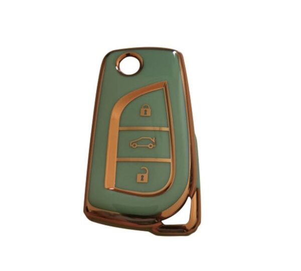 Toyota Car Key Cover Compatible with 3 Button Smart Keys, Premium TPU Protective Key Fob Case with Stylish Rose Gold Trim, Anti-Scratch and Shockproof Design for Corolla, Camry, RAV4, Prius and More - Image 4
