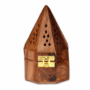 Traditional Handmade Wooden Incense Burner – 7-Inch Incense Stick Holder with Ash Catcher Stand – Ideal for Aromatherapy, Meditation, Yoga, and Home Fragrance – Natural Wood Craft with Carved Lid Design