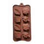 Tropical Leaves Silicone Chocolate Mould with 8 Cavities Featuring Palm Tree and Leaf Shapes, Non-Stick Flexible Tray Mold for Chocolates, Candies, and Treats – Brown