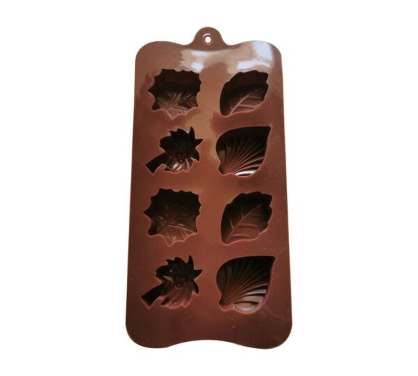 Tropical Leaves Silicone Chocolate Mould with 8 Cavities Featuring Palm Tree and Leaf Shapes, Non-Stick Flexible Tray Mold for Chocolates, Candies, and Treats – Brown - Image 3