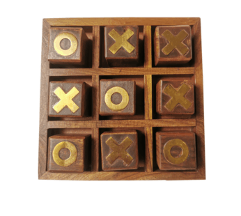 Tic Tac Toe Tabletop Game Set – Handcrafted Wooden XOX Game for Kids | Classic Tic Tac Toe Coffee Table Décor