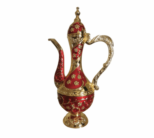 Vintage Metal Turkish Coffee Pot Set – Luxury Tea Set with 6 Ornate Coffee Cups & Decorative Craft Tray Teapot – Elegant Home, Kitchen & Wedding Party Gift - Image 4