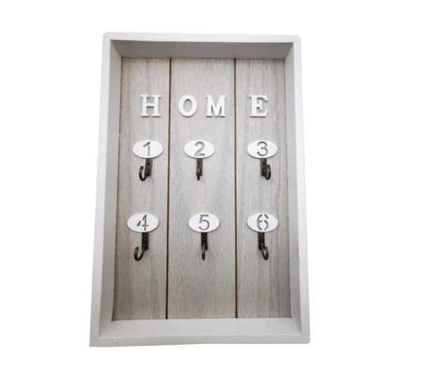 Wall Mounted Wooden Key Holder with Hooks – Cute House-Shaped Key Hanger Cabinet Rack for Home Entryway & Office – Decorative Key Box Organizer for Wall - Image 3