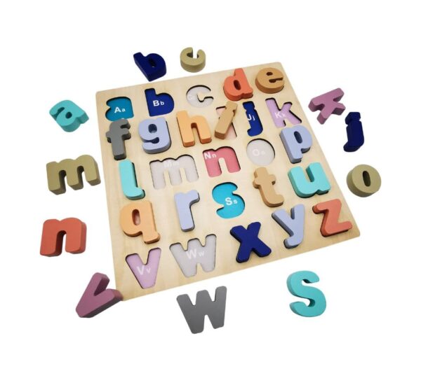 Wooden Alphabet Puzzle Board with Colorful Lowercase Letters – Educational Learning Toy for Toddlers and Kids to Build Letter Recognition and Early Literacy Skills - Image 2