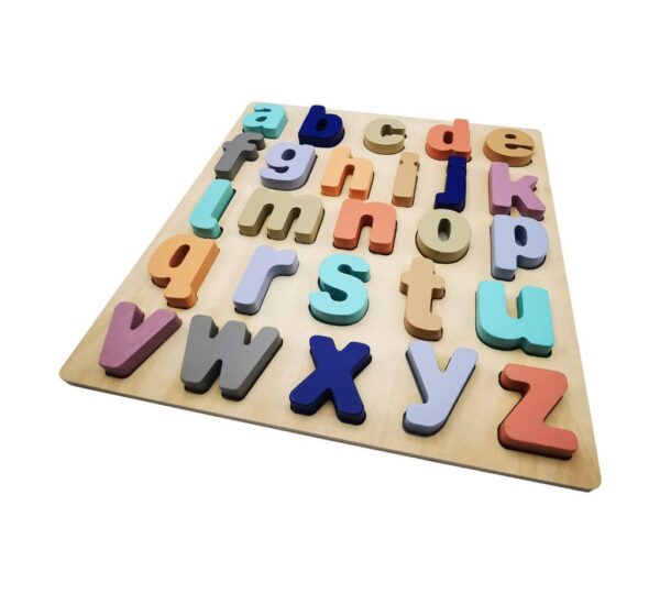 Wooden Alphabet Puzzle Board with Colorful Lowercase Letters – Educational Learning Toy for Toddlers and Kids to Build Letter Recognition and Early Literacy Skills - Image 3
