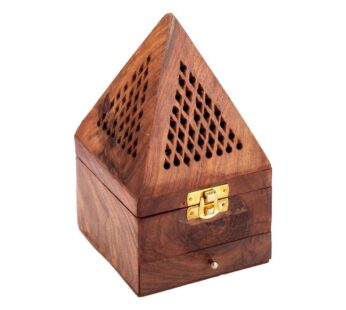 Premium Wooden Incense Burner Box with Durable Brass Bowl, Decorative Design, and Practical Drawer Storage for Aromatic Incense Cones