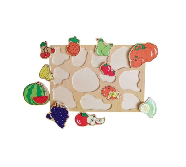 Wooden Fruit Puzzle Board for Toddlers – Educational Learning Toy with 11 Colorful Pieces to Develop Cognitive Skills and Hand-Eye Coordination - Image 4