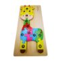 Wooden Giraffe Number Puzzle Board – Educational 10-Piece Colourful Jigsaw Learning Toy for Kids to Develop Number Recognition and Fine Motor Skills