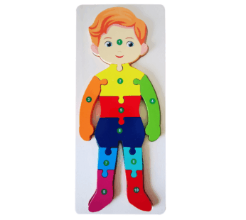 Wooden Montessori Puzzle for Kids – Shape Sorting & Number Learning Jigsaw – Color Recognition Educational Toy
