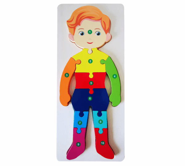 Wooden Montessori Puzzle for Kids – Shape Sorting & Number Learning Jigsaw – Color Recognition Educational Toy