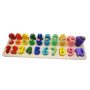 Wooden Number Learning Board with 3-in-1 Counting Stacking Rings and Fishing Rod - Fun and Educational Toy for Toddlers and Kids