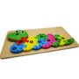 Wooden Number Puzzle Board – Educational Caterpillar-Shaped Sorting Toy with 1-10 Counting Blocks for Early Childhood Number Recognition and Learning