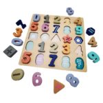 Wooden Number and Math Symbols Puzzle Board – Educational Learning Toy for Kids with Colourful Numbers 0-9 and Basic Arithmetic Symbols for Early Math Skills - Image 2