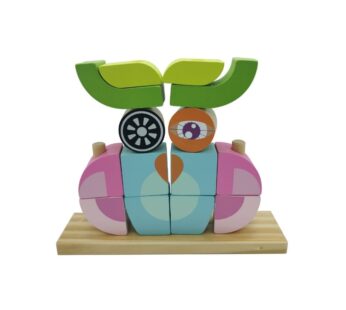 Wooden Snail Building Blocks Puzzle | Fun & Educational 3D Stacking Toy for Kids | Colourful Assembly Blocks for Creative Play