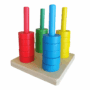 4-Column Wooden Geometric Shape Stacking Puzzle – Educational Toy for Babies, Toddlers & Kids