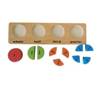 Educational Wooden Fraction Learning Puzzle – Montessori Math Toy & Visual Fraction Resource for Kids