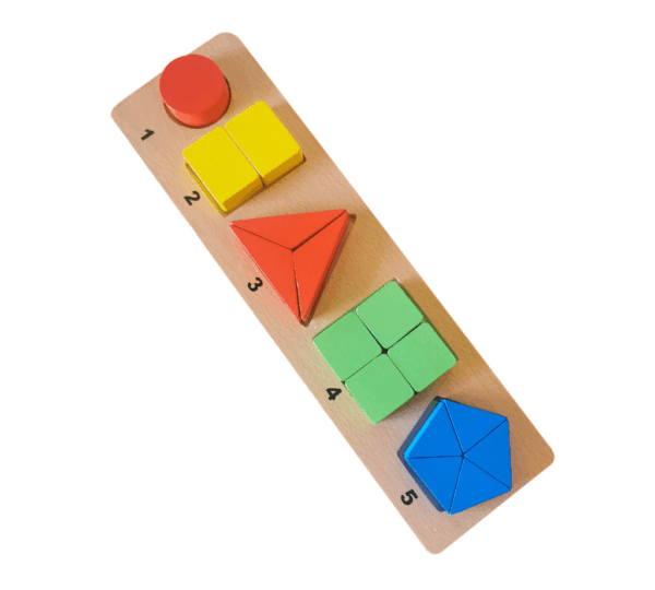 Wooden Sorting & Stacking Toys, Shape Color Recognition Geometric Blocks Matching Puzzle with Lacing String, Educational Preschool Learning Board Game Gift for Babies - Image 3