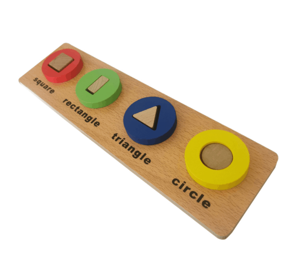 Learning Wooden Geometric Shape & Color Matching Board – Cognitive Educational Toy for Toddlers & Preschoolers - Image 2