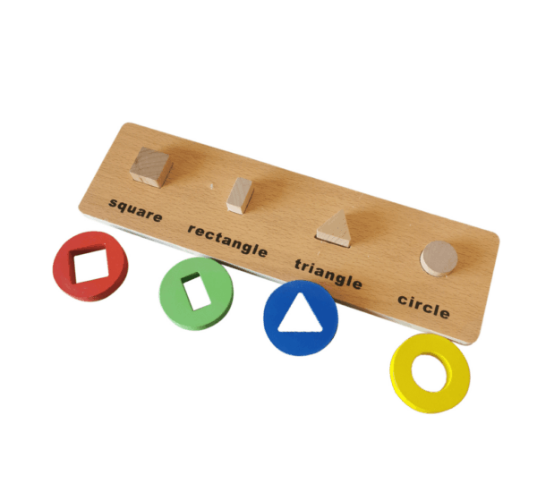 Learning Wooden Geometric Shape & Color Matching Board – Cognitive Educational Toy for Toddlers & Preschoolers - Image 3