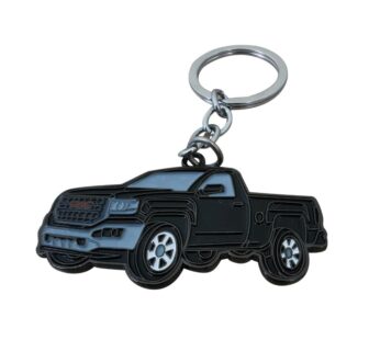 Stylish Pickup Truck Keychain in Black Enamel – Perfect Metal Accessory for Car Owners & Collectors, Elegant Black Enamel Design for Auto Fans