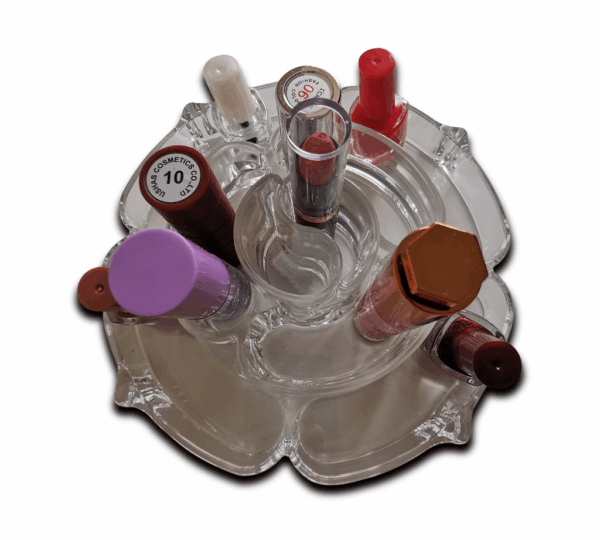 Rose Flower-Shaped Acrylic Lipstick Organizer – Elegant Makeup Display & Storage Stand - Image 2