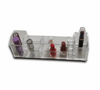 Asmiat Acrylic Makeup Brush Organizer – Clear Multi-Slot Cosmetic Storage & Eyeliner Display Holder for Brushes and Tools