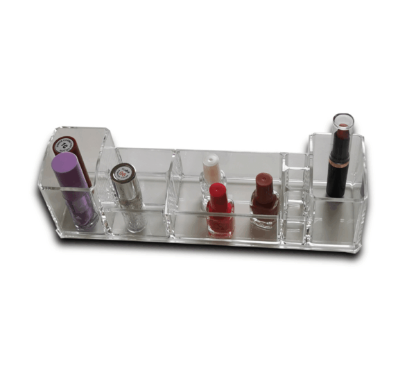 Asmiat Acrylic Makeup Brush Organizer – Clear Multi-Slot Cosmetic Storage & Eyeliner Display Holder for Brushes and Tools
