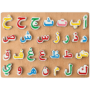 Arabic Alphabet 3D Wooden Puzzle for Kids - 28 Pcs Colorful Wooden Letters - Large Size, Baby Learning Educational Toy for Early Language Learning and Arabic Recognition