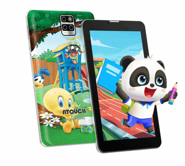 Atouch at your heart KC65 Kids Tablet with Silicone Case - 7" Android13 IPS Tablet, 5G WiFi Tab, Dual Sim with Carry Bag- Ideal for Early Education & Learning (Blue) - Image 2