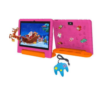 Atouch at your heart KT36 10.1 Inch Android 12 Kids Tablet Dual SIM Wifi, Dual Camera, Zoom App Supported Early Education Tab with Convertible Eva Case Stand and Gamepad (Red)