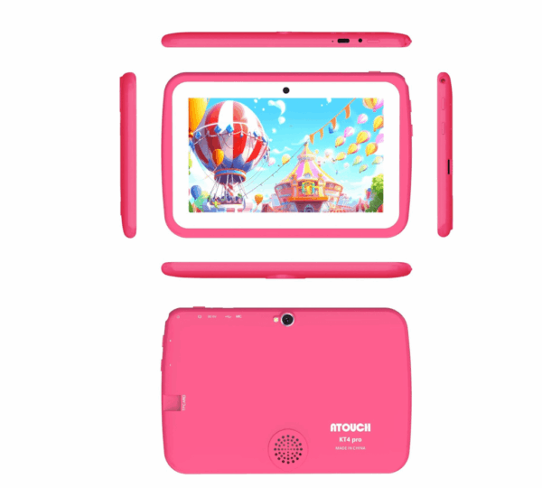 Atouch at your heart KT4 Pro Kids Tablet - 7" Android Tablet with 8GB RAM, 256GB Storage, WiFi, Parental Controls & Durable EVA Case - Ideal for Early Education & Learning (Rose Red) - Image 2