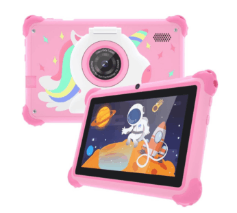 C idea CM88 Android Kids Smart Tablet 7-Inch Display Wi-Fi and Bluetooth Built-in Stand Kids Early Education Learning Tab Shockproof Edges (Pink)