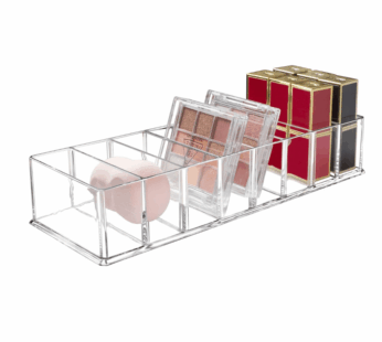 Clear Acrylic Makeup Organizer – 8-Slot Compact Holder for Blushes, Highlighters & Eyeshadows
