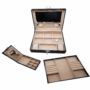 Jewelry Organizer Box, Leather Jewelry Box for Girls Gift Earring Organizer with Lock Double Layers Jewelry Case Removable Tray for Necklace Earring Ring