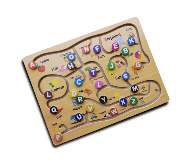 Wooden Montessori ABC Alphabet Game Toy for Kids – Early Development Activity, Fine Motor Skills & Color Recognition Maze Puzzle, Brain Development Game - Image 3