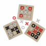 Wooden Tic Tac Toe Game – Classic Mini XO Puzzle Board Game – 3 Pcs Set – Family & Travel-Friendly Educational Strategy Game for Kids, Teens & Adults